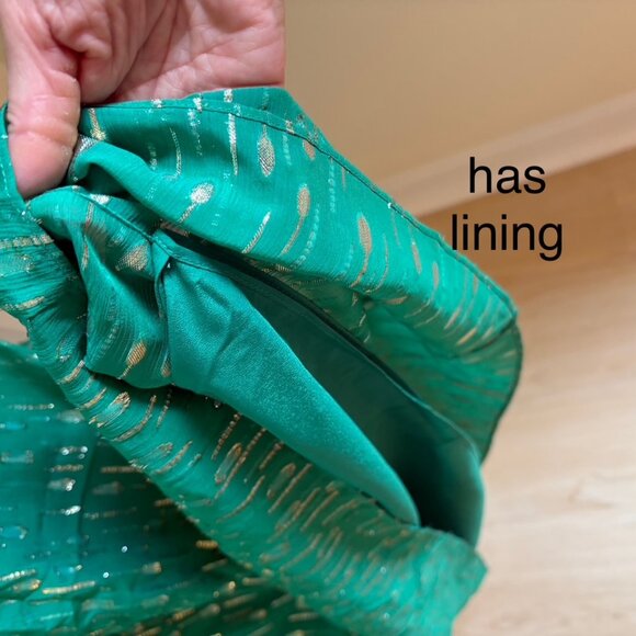 Lilly Pulitzer Creme Long Sleeve Maxi Dress NWT Size 4 Green w/ Metallic Shimmer - Picture 7 of 12